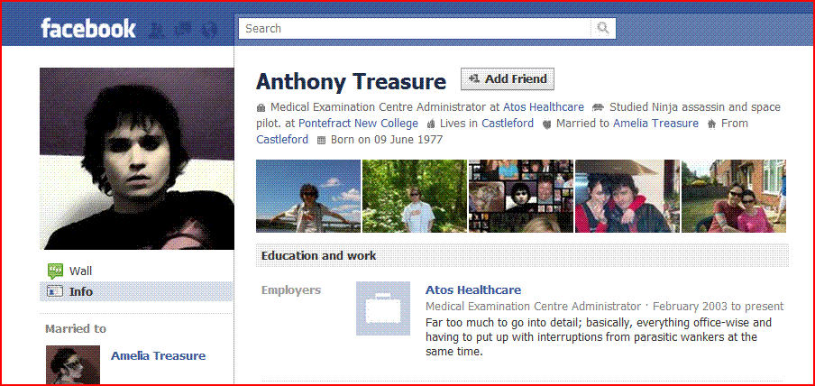 ATOS admin Anthony Treasure's Facebook profile