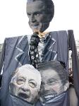 Pix of puppets and placards at peace demo