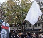 The biggest peace flag on the march
