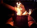 burning tanks in the street
