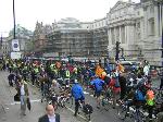 The Mass at Waterloo bridge moving towards central London