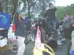 Open microphone outside Dowing Street - MC's givin' it up!