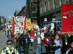 Marching along George IV Bridge.