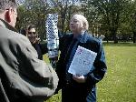 Palestinian Fatima Helow with Arthur Scargill