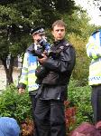 Police photographing people on the final day.