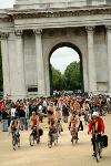 Protesters at Wellington Arch