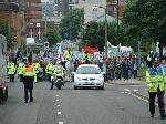 Marching up the hill to Peace in the Park
