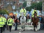 Marching up the hill to Peace in the Park