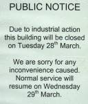 strike closure notice