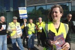 PCS members on strike at the Inland Revenue...