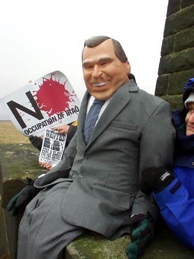 The effigy of Bush on the gallery of Stoodley Pike