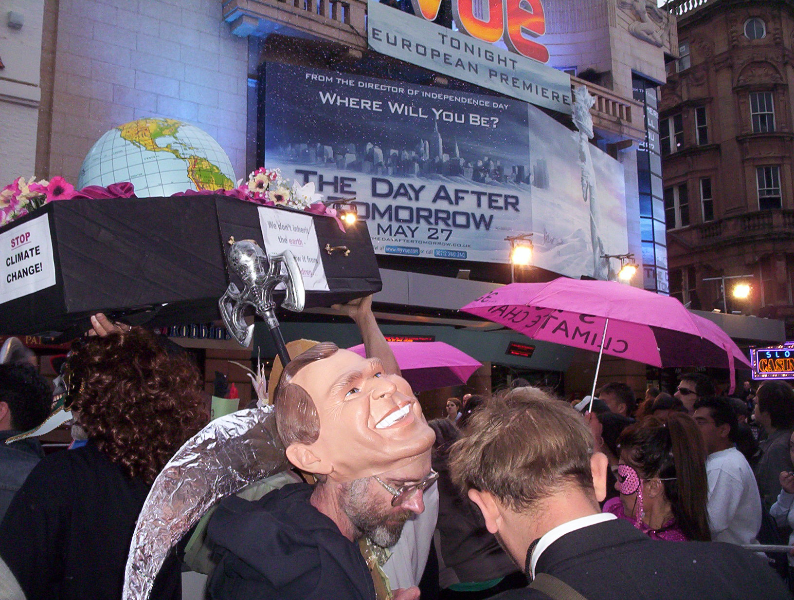 The Campaign against Climate Change was in on the act at the Film Premiere