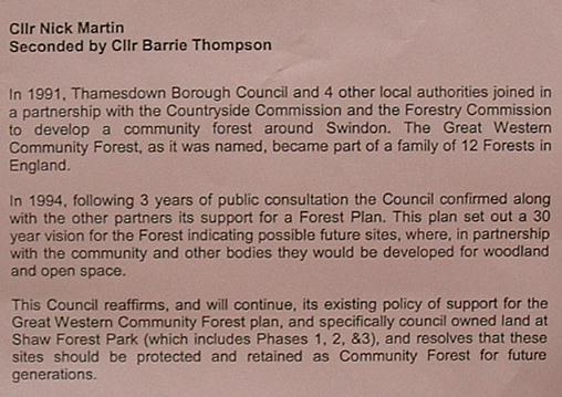 The motion being debated by the Swindon Borough Council