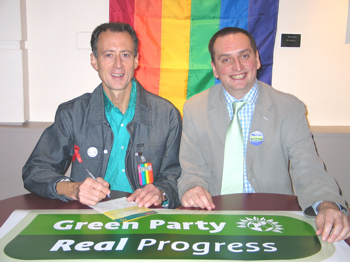Darren Johnson of the Green Party with OutRage! activist Peter Tatchell