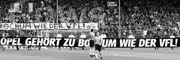 Bochum local football team and fans with solidarity banners