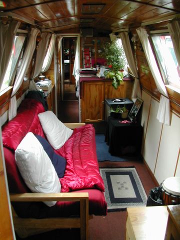 The (rather lush) interior of one of the boats.