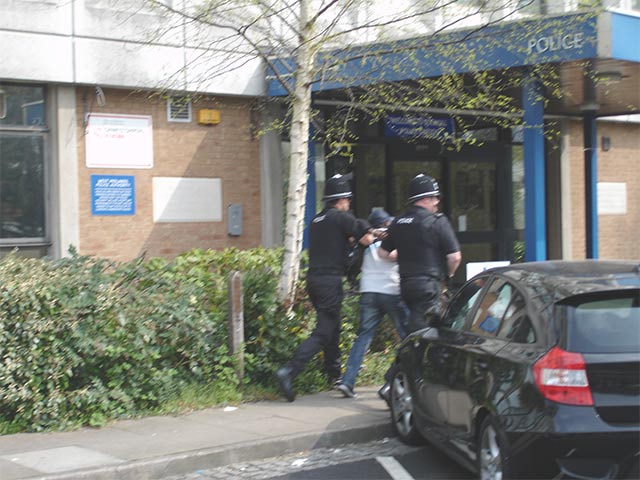 arrestees taken to Solihull police station across the road from Sandford House