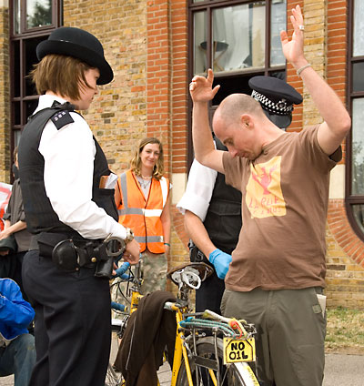 Even people on bikes got searched