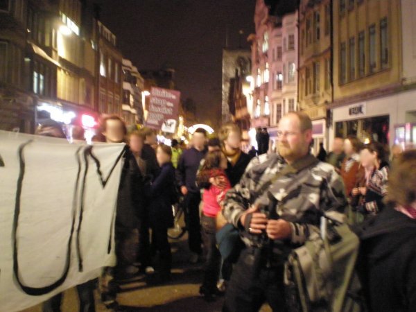 This man was shoving his video camera in peoples' faces, suspected fascist.