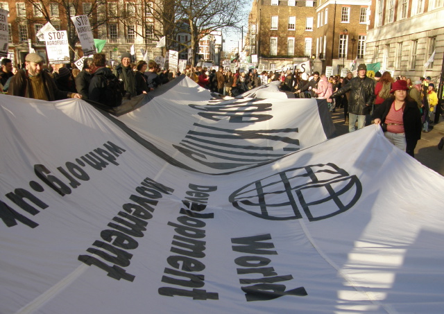 B1. WDM's huge 'Climate Change Kills' banner