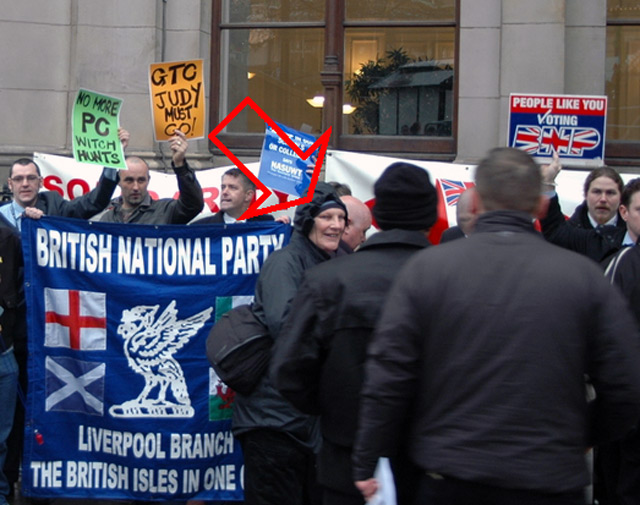 Dave Gardner at the December BNP protest in Birmingham
