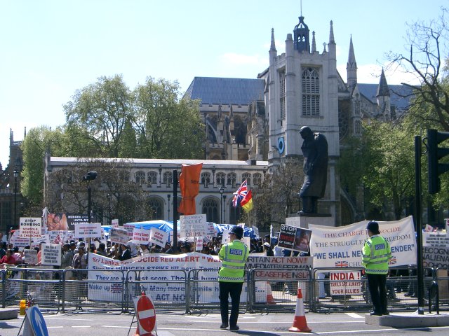 the Tamil demo in Parliament Square