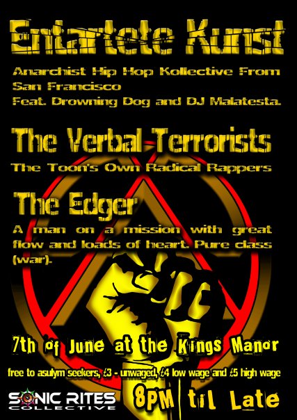 Sunday night we are in Newcastle @ The Kings Manor on 7th June