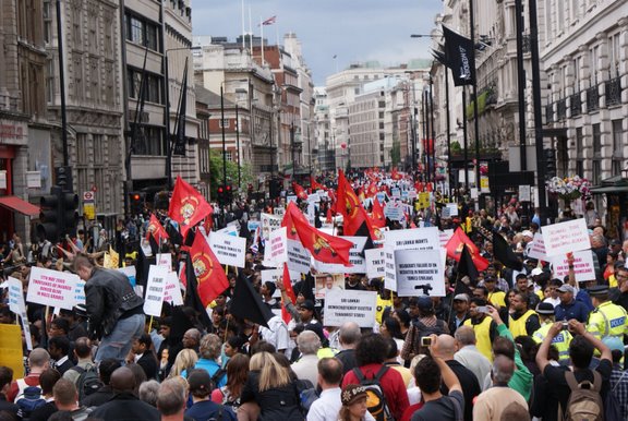 The march as it passed towards Piccadilly