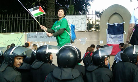 Protesters occupying the grounds of the French embassy