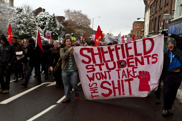  Sheffield Marches on Clegg and Sheffield University Occupied Again!