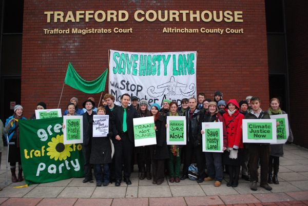 Supporters and defendants outside court - 6th December 2010