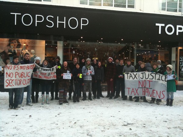 Snowy protest in tunbridge wells