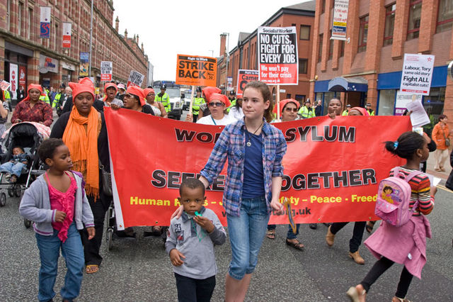 Women asylum seekers contingent on march