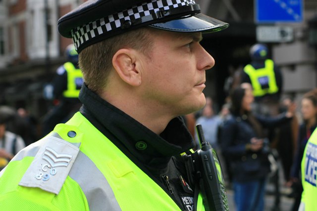 CO89 Sgt Holland on FIT duty at a student demo in 2011