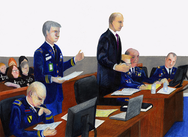Courtroom illustration by Clark Stoeckley