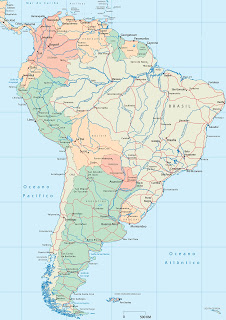 South American rivers map