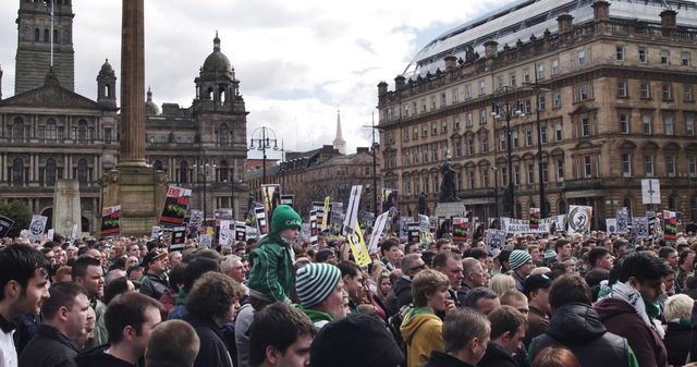 Celtic fans in George Square