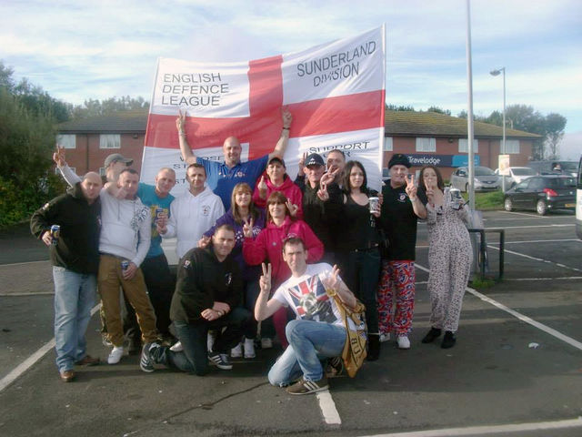 North East EDL (zoe davies, far right in suit)