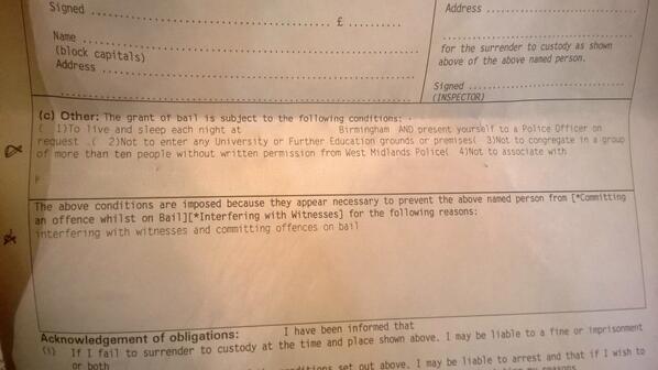 An example of bail conditions
