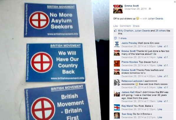 Pegida UK organiser stickering for Nazi group the British Movement