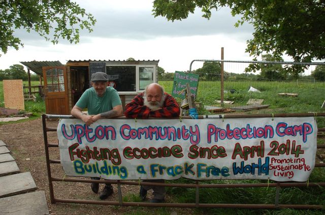 At the gate of Upton Community Protection Camp