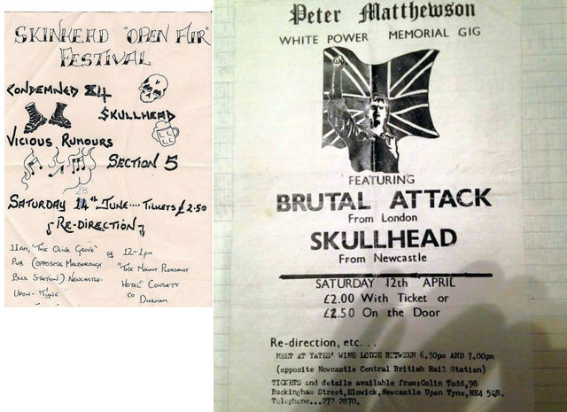 Neo-Nazi gig flyers with redirection points in Newcastle