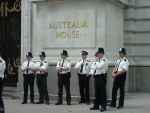 Picture - WEF solidarity - Australia House guarded by police
