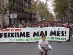 Multitudinaria manifestación contra el fascismo en Barcelona