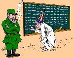 School work: Fidel Castro reprimands USA and war (cartoon by Latuff)
