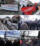 Action against deportation prison in Hamburg, Germany