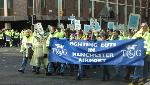 Manchester Airport strikers demo 23rd Feb