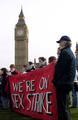actors and sex workers protest against war, parliament uk