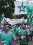 Esperanto supporters march at the 3rd World Social Forum_January 2003