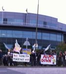 Protesters gather at North Edinburghs BAE Systems to expose the Arms Trade